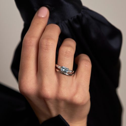 Lena Aquamarine & Diamond Ring 