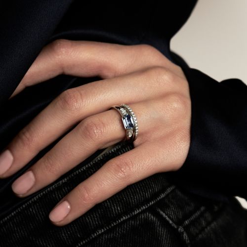 Lena Blue Sapphire & Diamond Ring 
