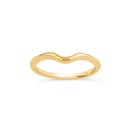 18k Gold Ellie Solitaire Curve Wedding Band