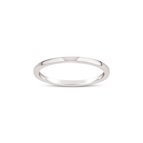 18K GOLD FINE SKINNY FLAT WEDDING BAND