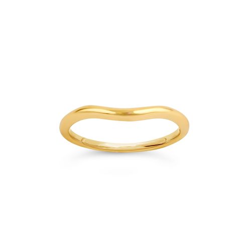 18k Gold Tapering Curve One Wedding Band