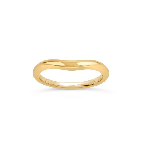 18k Gold Tapering Curve Two Wedding Band