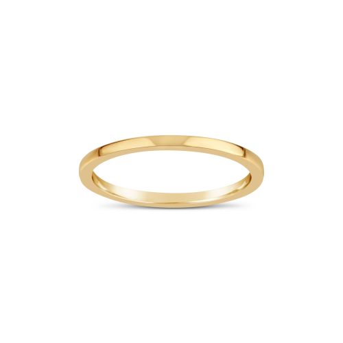 18K GOLD FINE SKINNY FLAT WEDDING BAND