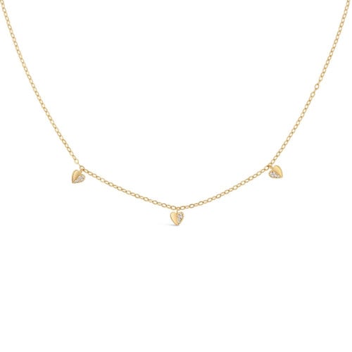 Folded Heart Lab-Created Diamond Trio Necklace Sample