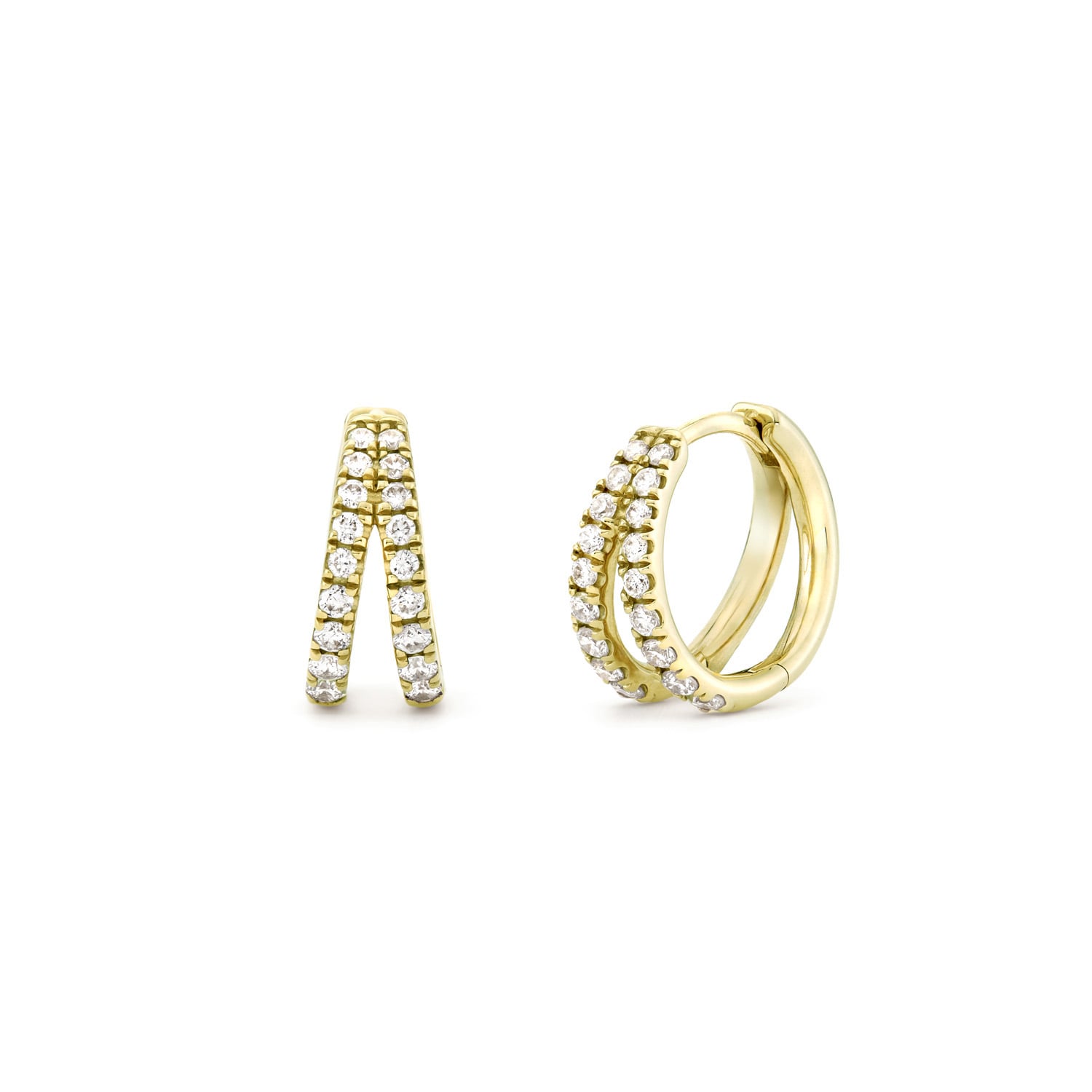 Signature Duo Small Lab-Created Diamond Huggie Hoops