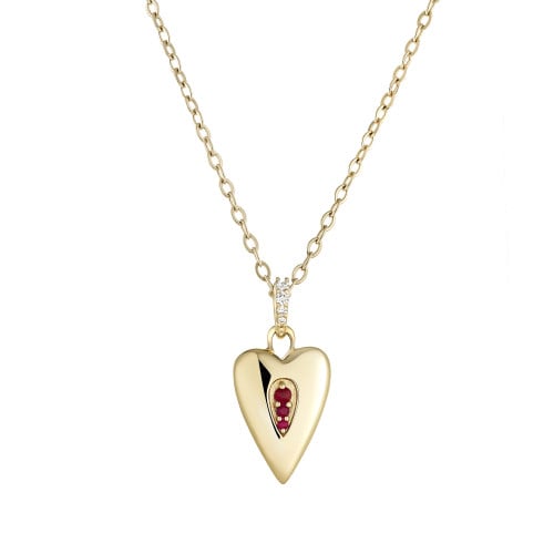 My World Ruby Heart Locket Necklace Sample