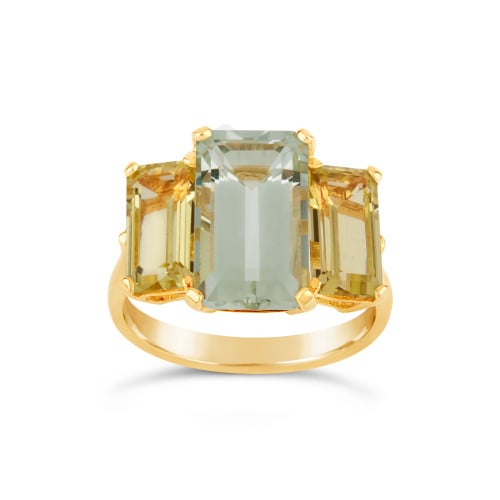 Large Green Amethyst Cocktail Ring